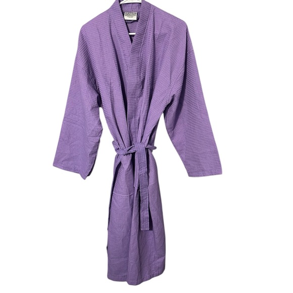 Chakir Turkish Cotton Purple Waffle Knit Robe One Size New - Picture 1 of 3